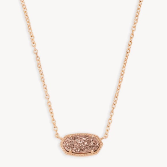 Elisa Rose Gold Pendant Necklace in Rose Gold Drusy - Picture 1 of 5